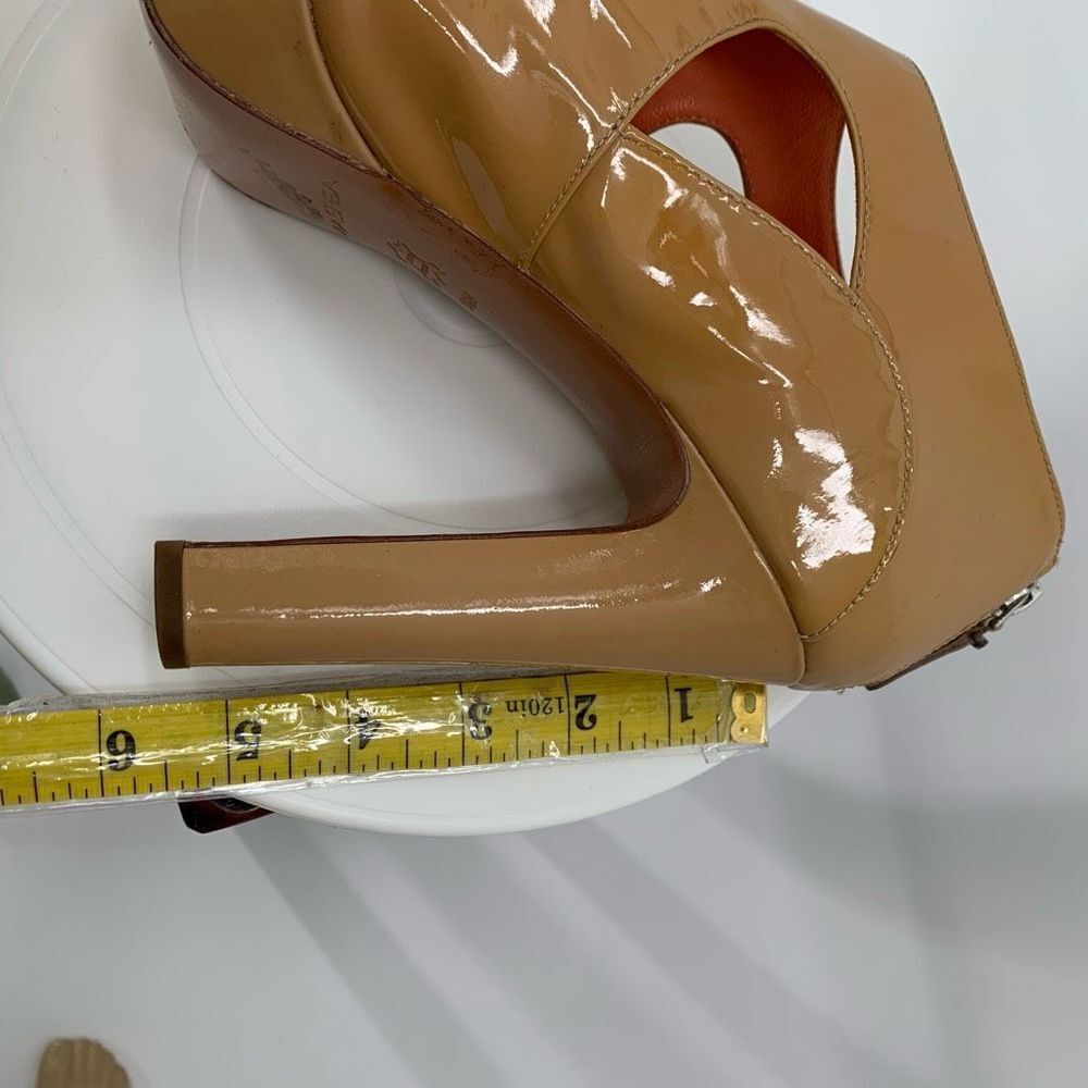 VIA SPIGA beige high heel platform shoes patent leather sz 9.5 - Picture 8 of 9
